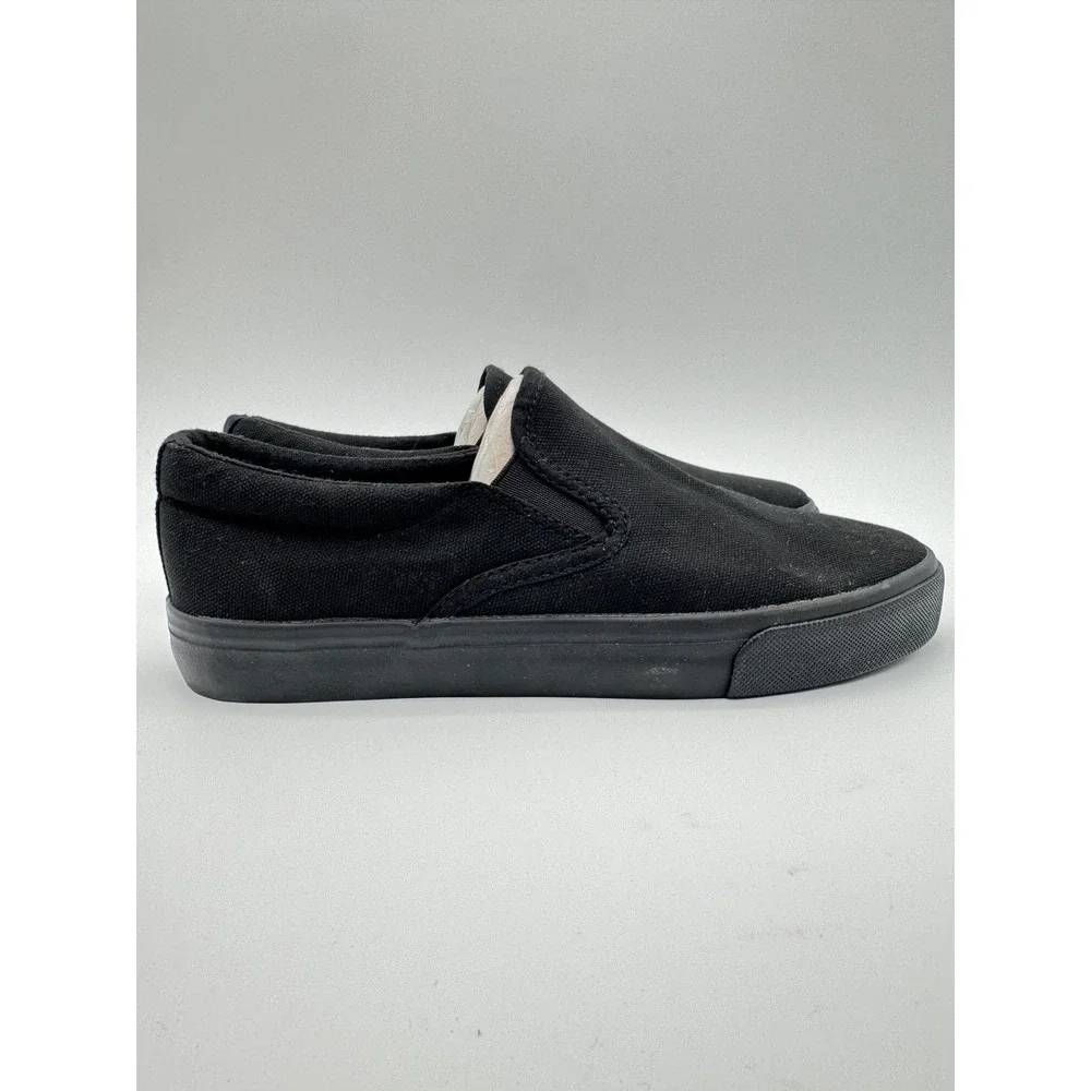 Mens Slip On Sneakers Black Canvas Casual‎ Shoes Size 10 EU 47